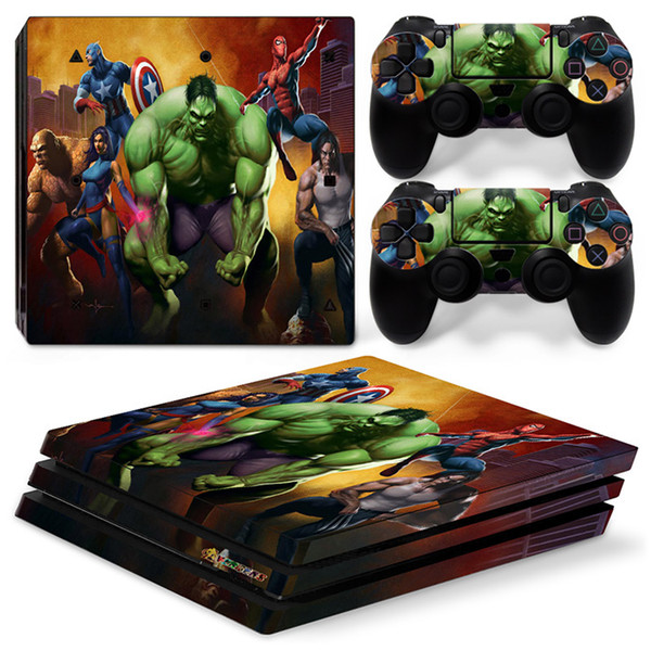 Fanstore Skin Sticker Vinyl Decal Decorative Wrap The Avengers for Playstation PS4 Pro Console and 2 Remote Controller Popular Design