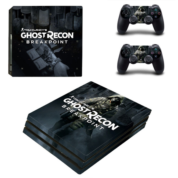 Fanstore Skin Sticker Vinyl Wrap Cover Full Set Ghost Recon for Playstation PS4 Pro Console and 2 Remote Controller Cool Design