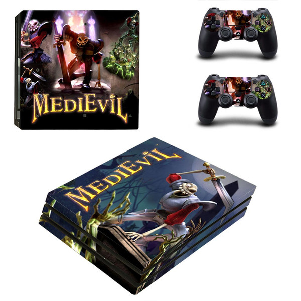 Fanstore Skin Sticker Protective Decal Cover Full Set MediEvil for Playstation PS4 Pro Console and 2 Remote Controller Cool Design