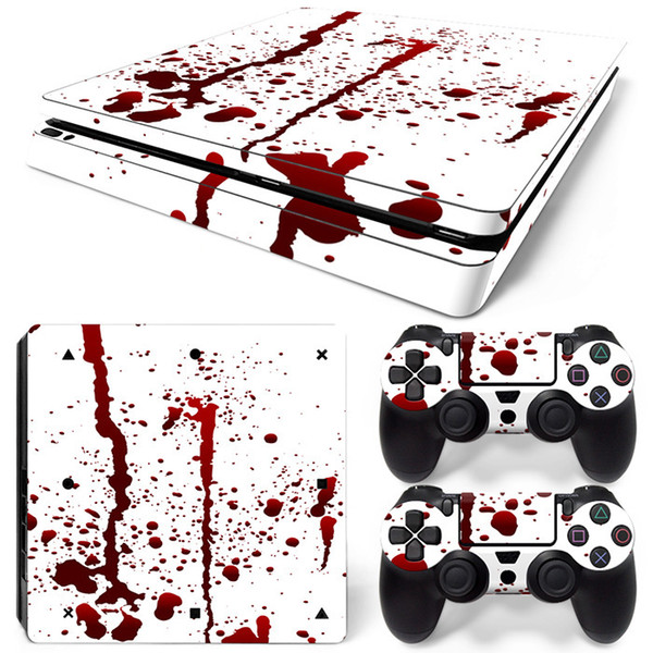 Fanstore Skins Sticker Vinyl Decal Waterproof Skin Blood for Playstation PS4 Slim Console and 2 Remote Controll Cool Design