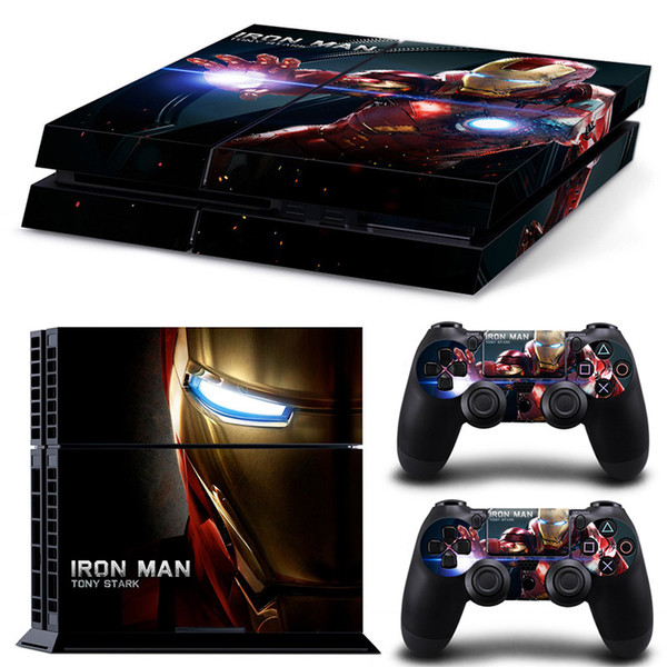 Fanstore Skin Sticker Vinyl Wrap Cover Iron Man for Playstation PS4 Console and 2 Remote Controller Cool Design Popular Design