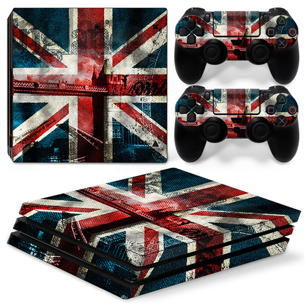 Fanstore Skin Sticker Vinyl Decal Protector Wrap for Playstation PS4 Pro Console and 2 Remote Controller New Design