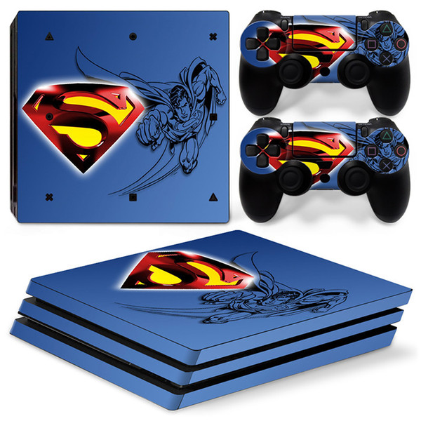 Fanstore Skin Sticker Vinyl Wrap Cover Superman for Playstation PS4 Pro Console and 2 Remote Controller Cool Design