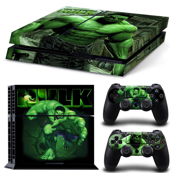 Fanstore Skin Sticker Vinyl Wrap Cover Green Hulk for Playstation PS4 Console and 2 Remote Controller