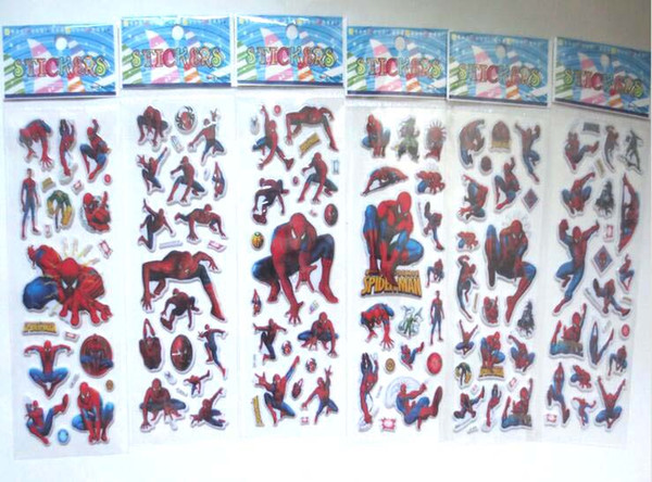 100sheets Bubble Stickers Toys 3D Cartoon Super Hero Spiderman stickers Scrapbook Spider man For Kids Boys Gift