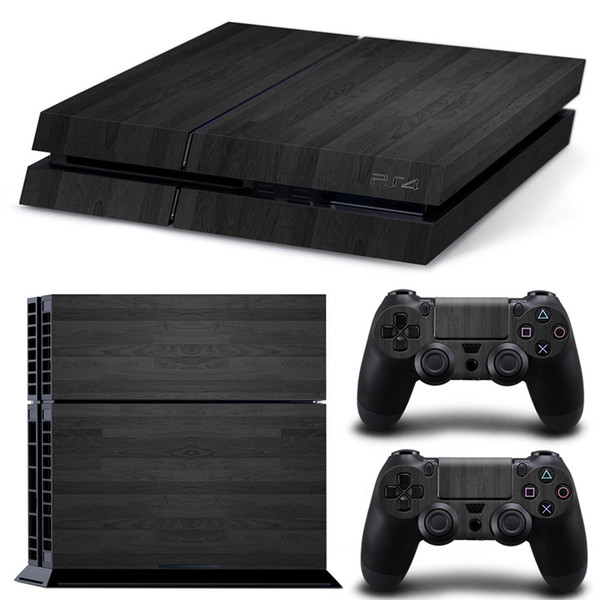 Cool Wooden Style PVC Skin Sticker Vinyl Decals For PS4 Console + 2 PCS Controller Cover Decal Skins for Playstation 4