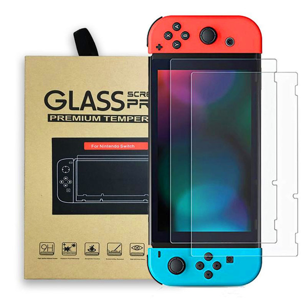 For Nintendo Switch Tempered Glass Screen Protector Protective Film Case Cover 2.5D 9H Premium 2 Pack With Retail Package High Quality Shell