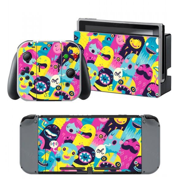 eXtremeRate Full Set Faceplate Skin Decal Stickers for Nintendo Switch nice full body colorful sticker for switch console nice gift