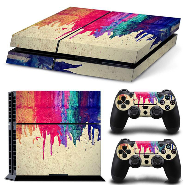 2018 ARRKEO Painting Vinyl Cover Decal PS4 Skin Sticker for Sony PlayStation 4 Console & 2 Controller Skins Stickers Colourful