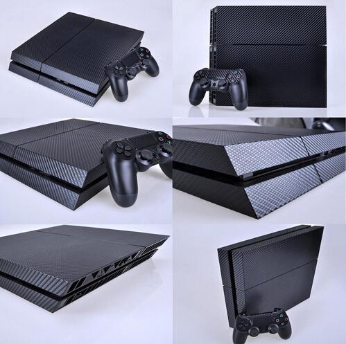 BLACK CARBON FIBRE DECAL SKIN PROTECTIVE STICKER for SONY PS4 CONSOLE CONTROLLE