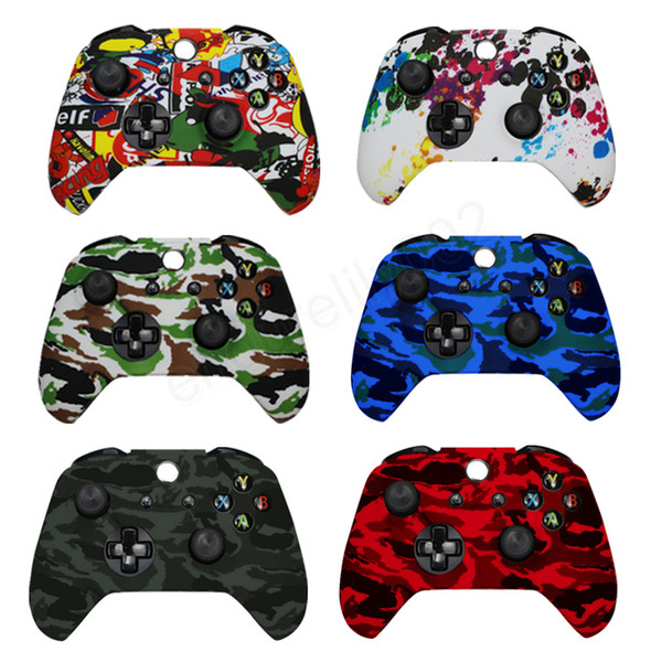 2019 For Xbox One Slim Joystick Soft Silicone Protective Controller Cover for XBox One X S Camouflage Cover Grips Caps