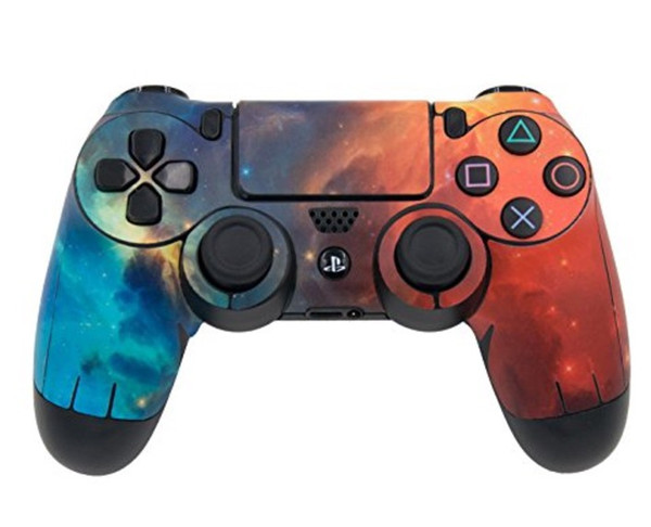 Orange Blue Galaxy Vinyl Skin Decals for PS4 Controllers PVC Gaming Skin Video Game Pad Sticker