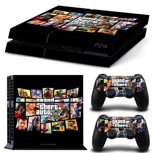 2018 Grand Theft Auto 5 GTA 5 For PS4 Console Vinyl Skin Sticker Controle for Playstation Cover skin 4 + 2 Controllers Gamepad Decal