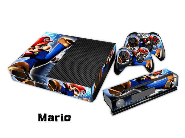 Mario Protective Decal Skin/Stickers For xbox one Console+ 2 Controllers + Kinect Skin