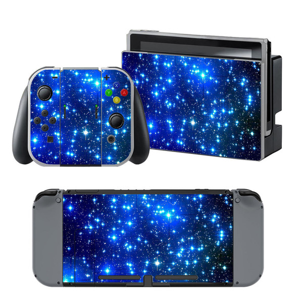 Galaxy Tree Leaf Fire Flower Blue Style Decal Sticker Skin For Nintendo Switch Console and Controller Video Game Sticker