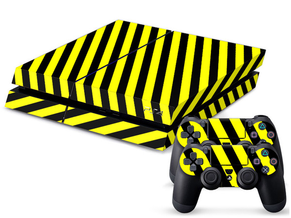 Black and yellow stripes DECAL SKIN PROTECTIVE STICKER for SONY PS4 CONSOLE CONTROLLER