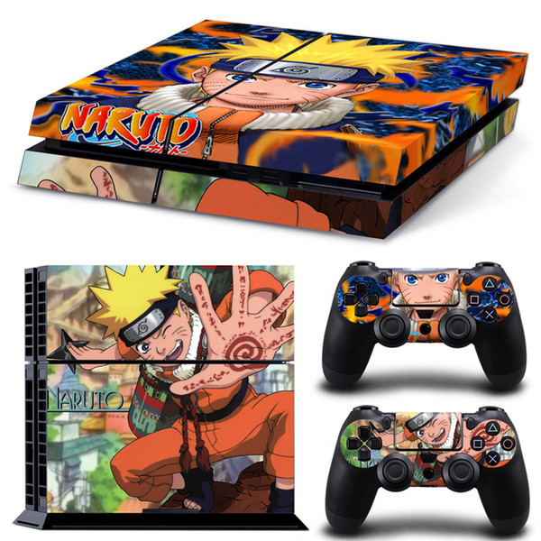 Supber Naruto Uzumaki Vinyl PVC Decal Skin Sticker for Playstation 4 PS4 Console and 2 Controller Cover Decals