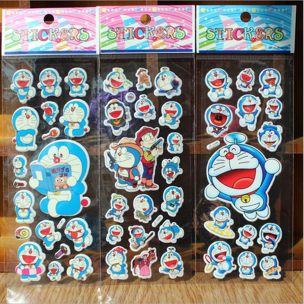 100 pcs/lot Cartoon Doraemon 3D Bubble Stickers Cute Cartoon animal Diary Scrapbooking Tool Stationeryoffice School Supplies