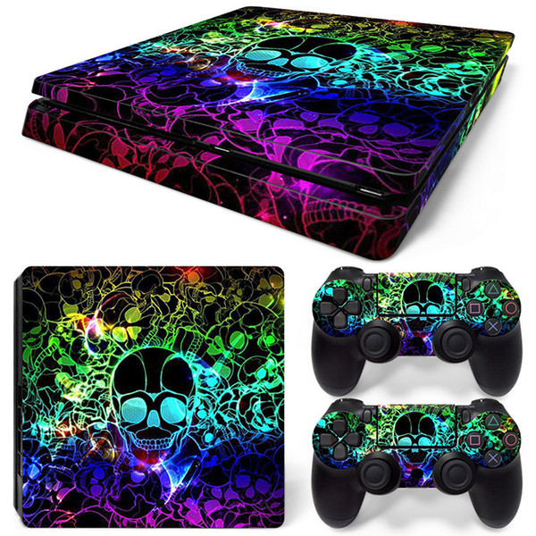 Fanstore Customized Skin Vinyl Decals Skins Sticker for Playstation PS4 Slim Console and 2 Remote Controller