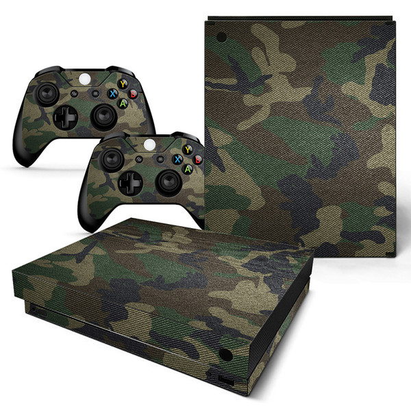 Fanstore Protector Cover Skin Sticker Full Cover for Xbox One X Console and 2 Remote Controller