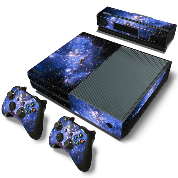 Fanstore Skin Sticker Vinyl Decal Starry Galaxy for Xbox One Console and 2 Remote Controller New Design