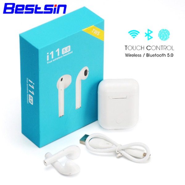 Bestsin i11 Bluetooth Headset TWS Biaural Call V5.0 Support Touch Funtion With the Charging box For Iphone X XR XS XSMAX