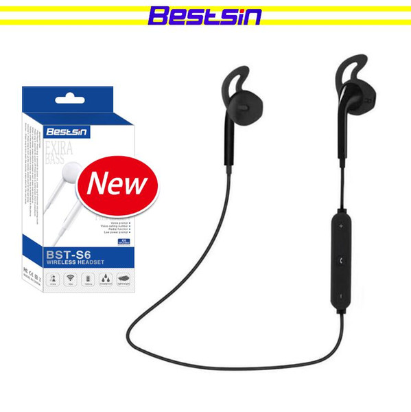 Bestsin Wireless Bluetooth Headphone Stereo in-ear S6 Bluetooth Headset with Microphone For Phone Outdoor Sport Running Auriculares bluetoot