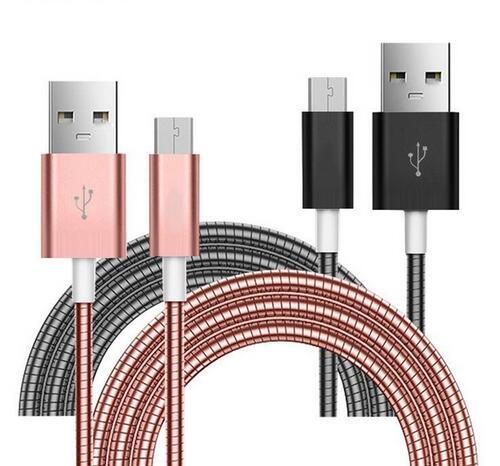 Metal Spring Cable for iPhone Fast Charging Speed Cable for Type C Phone Micro Usb Cable for Samsung Note 9