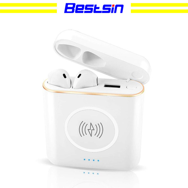 Bestsin XT6 TWS 3 in 1 Bluetooth Wireless Headset Earphone + Wireless Charger + Power Bank For I7S I8X