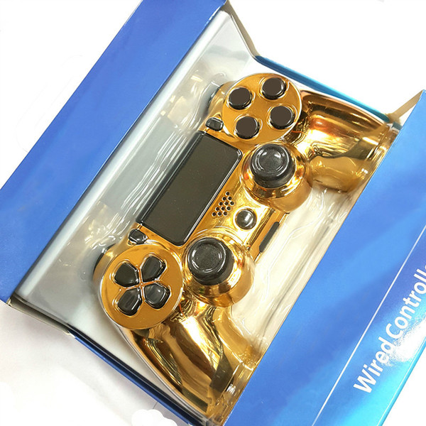 Top Quality Golden Wired Gaming Vibration Handle For PS4 USB PS4 Controller Joystick with retail package