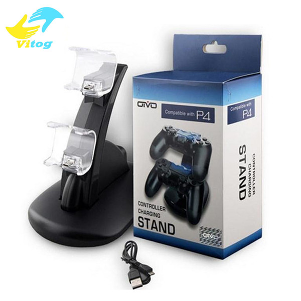 Dual chargers for ps4 xbox one wireless controller 2 usb charging dock mount stand holder for ps4 xbox one gamepad playstation with box