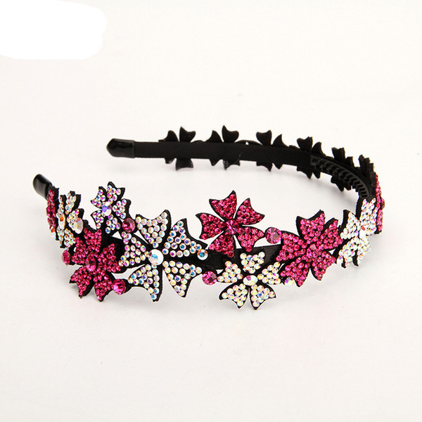 Korean Girl Simple Exquisite Narrow Star Flowers HairBands Women Fashion Shiny Australia Rhinestone Headdress Hair Accessories