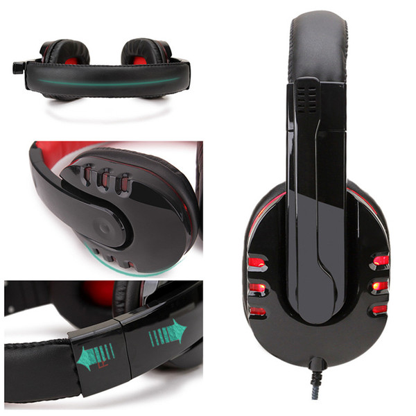 SY733 Studio Gaming Headphones Headband Stereo Noise Cancelling Headsets Microphone Earphones With Light For Computer PC Gamer with package