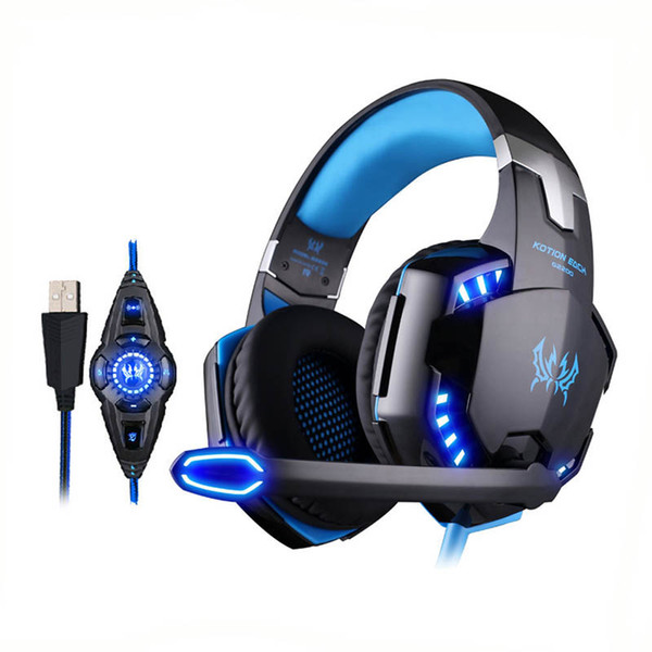 USB Gaming Headset with 7.1 Surround Stereo Sound Microphone Vibration Effect Noise Isolation LED Light Headphone for PC Gamers PS4 Xbox