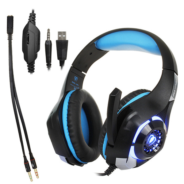 New for mobile phone PS4 PSP Xbox PC Gaming Headphones 3.5mm usb Wired Headset with Microphone LED Lamp for pc laptop