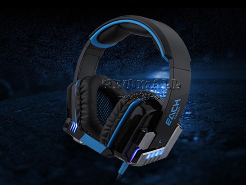 20pcs New 2014 EACH Top Quality EACH G8000 Stereo Gaming Headphone Headset Headband with Mic LED Light for PC Game