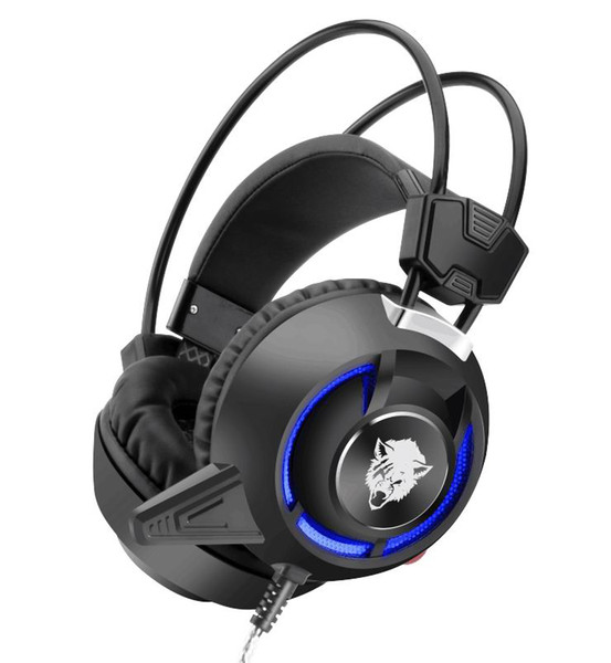 Game Headphone Stereo Bass Surrounded Over-Ear Gaming Vibrating Headset Headband with Light for Computer PC Gamer