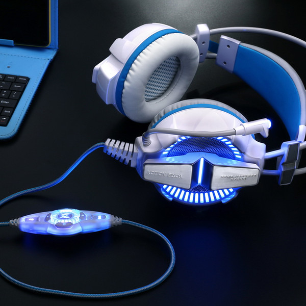 KOTION EACH G7000 7.1 USB Surround Sound Gaming Headphones with Microphone Stereo Headset Enhanced Bass LED Light for Computer PC Game