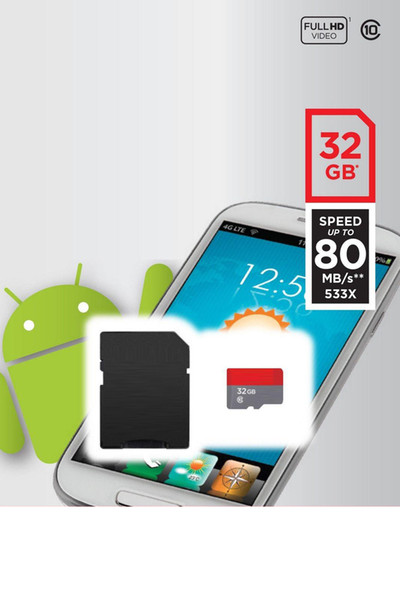 Class 10 32GB 64gb 128gb Micro SD Card Free SD Adapter Free Retail Blister Packaging Android Robot C10