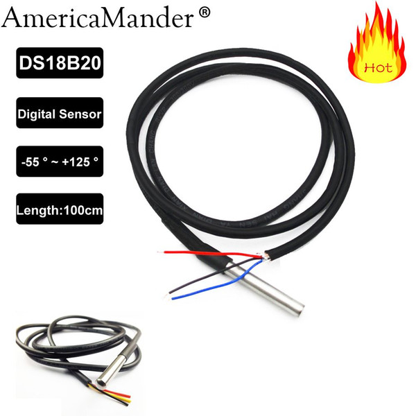 Free Shipping 1pcs DS18b20 Stainless Steel Package Waterproof DS18b20 Temperature Probe Temperature Sensor 18B20 For Arduino