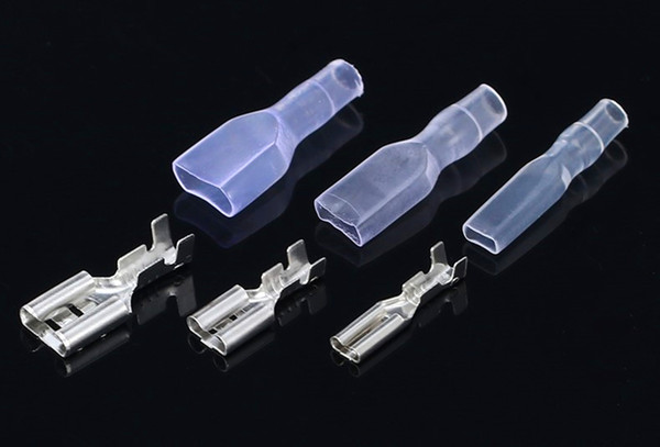 100 pcs of 2.8mm/4.8mm/6.3mm Dial Cold Presse Plug Terminal with Sheath Spring Terminal for Switch