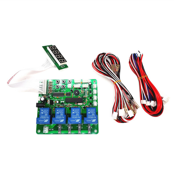 JY-21 4 digits coin operated timer board for 1-4 devices time control pcb with all wires for car washing machine vending machine