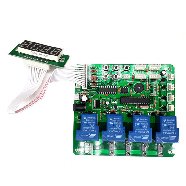 JY-21-V2 Switch Type 4 digits 1-4 devices banknotes coins operated timer board time control pcb for car washing machine