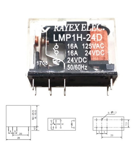 8 pcs of DC24V relay16A NO NC for Crane machine