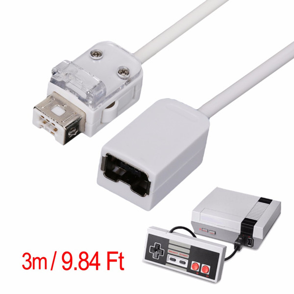 ALLOYSEED White 3m/9.8FT Extension Cable Cord For Nintendo For Wii/ Mini NES Classic Controller Edition Handle Extension Cord 30