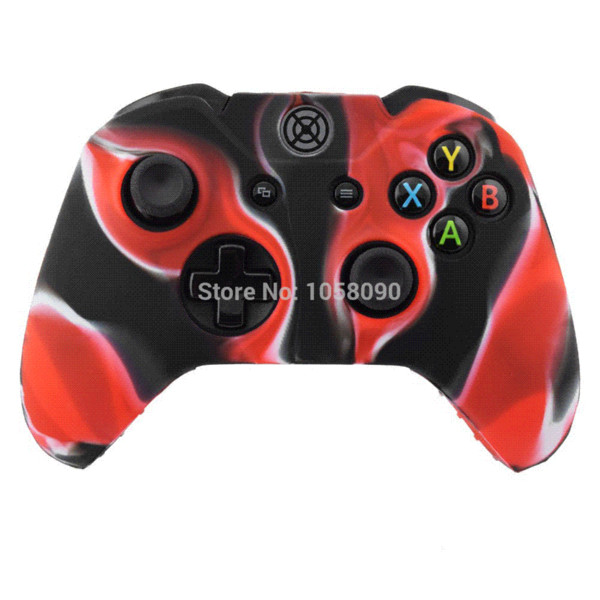 Red Black Camo Silicone Gel Rubber Case Skin Grip Cover for Microsoft XBOX ONE Controller Silicone Case, Free Shipping