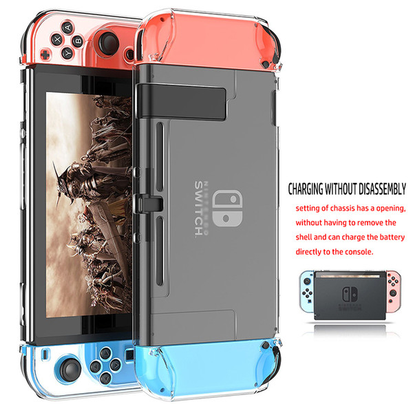 Nintend Switch Slim Back Hard Crystal Split Protective Cover Case Shell Skin, Fit for Nintend Original Dock Station