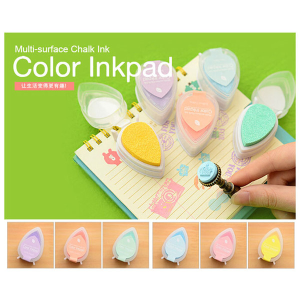 Wholesale 30pcs/lot Top Grade Cute Drop Mini Ink Pad Sponge Stamp Pad Water Color Pigment Inkpad for DIY