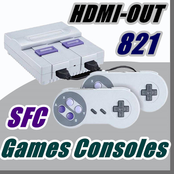 Free shipping DHL HDMI Out TV Game Console can store 821 games Video Handheld for SFC games consoles with retail boxs T-JY