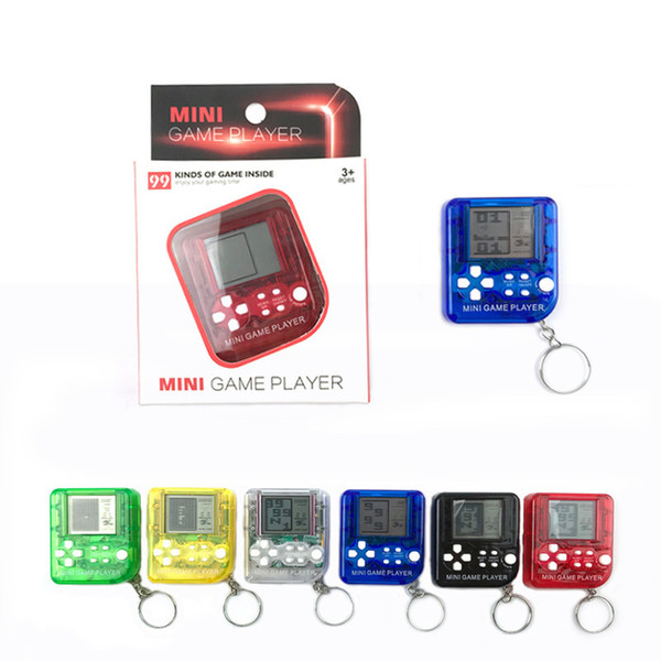 Tetris Machine Mini Game Player Keychain Portable Plastic Classic Toy Game Gift Box Electric Machine Toy Education Toy for Kids JD-868